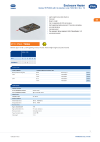 Thumbnail of document Data Sheet - TEF9202 Enclosure Heater with Flying Lead